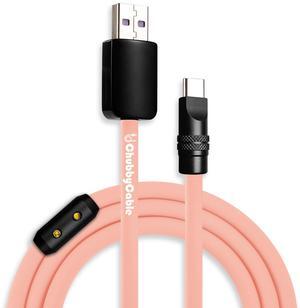 chubbycable Black Chubby Pro - Samurai Cable 240W USB-C Cable Silicone Fast Charging Type C Charger Cord, Pink, USB-A to Type-C, 6.6FT