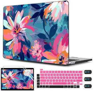 CISSOOK Compatible with MacBook Pro 13 inch Case 2025-2016 Release M2 M1 Chip A2338 A2251 A2289 with Touch Bar, Plastic Hard Shell Case &Keyboard Cover& Screen Protector, Muti-Color Painting