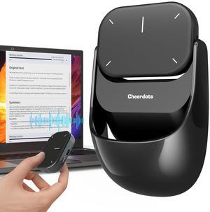 2025 Wireless AI Mouse with Voice Recorder, Real-Time Transcribe & AI Summarize, Detachable Presentation Click PowerPoint Presentations Remote, Air Mouse for Work /Lectures /Meetings (Advanced, Black)
