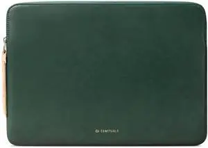 Comfyable Slim Protective Laptop Sleeve Compatible with 13/13.3/14 Inch MacBook Air & MacBook Pro, Mac Travel Case, Laptop Pouch, Slim PU Leather Cover M4/M3/M2/M1 2025-2021, Midnight Green