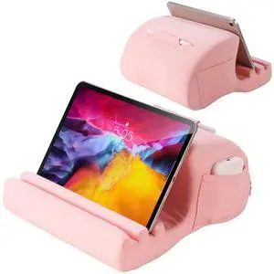 CreaDream Tablet Pillow Stand, Pillow Pad for IPad, Tablet Holder for Bed, Lap and Desk with 3 Viewing Angles, Tablet Accessory Compatible with 4-13 inch Kindle, Galaxy Tab, E-Reader (Pink)