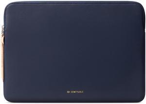 Comfyable Leather Laptop Sleeve Compatible with 16 Inch MacBook Pro M4 2024 & 15 Inch MacBook Air M4 M3 M2 2025, Blue
