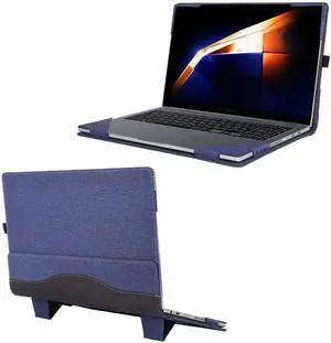 Laptop Case Cover for 15.6" Samsung Galaxy Book4/3/2 360 Pro 360 15.6 Pro 4/3/2 NP950 NT955 NP750 Notebook Sleeve Bag PU Shell with Kickstands (Blue, 15.6)