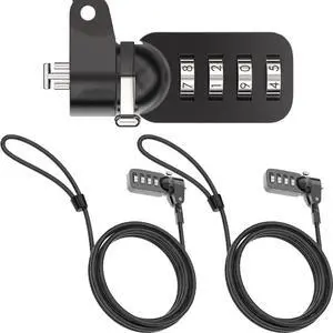 DKARDU Laptop Security Lock Cable, 4 Digital Password Protection Computer Cable Security, Anti Theft Lock Compatible for Dell Notebook (2 Pack)