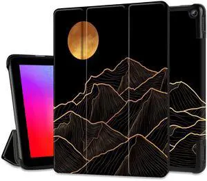 DONGKE Case for All-New  Fire HD 10 Tablet 10.1" (13th Generation, 2023 Release), Trifold Stand + Auto Wake/Sleep + Ultra Lightweight Slim Shell Stand Cover, Abstract Mountain
