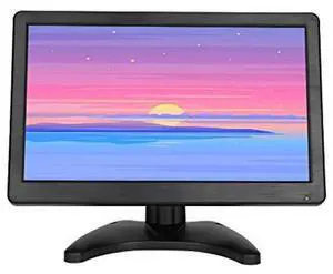 EVERSECU 12 inch HD 1920x1080 IPS LCD HDMI VGA Monitor Screen Input Audio Video Display with BNC Cable for PC Computer Camera DVD Security CCTV DVR Home Office Surveillance