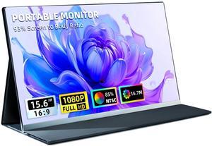 DZVW Portable Monitor for Laptop - 15.6" FHD 1080P Laptop Screen Extender Portable 85% NTSC Display USB-C/USB-A/HDMI for Windows Mac Work Travel