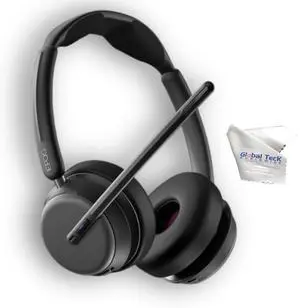 EPOS Impact 1060T ANC Stereo Bluetooth Headset (Teams Version) Bundled with Global Teck Gold Support Plan and Microfiber Cloth - for Conferencing, Distance Learning, Remote Work, School, Streaming