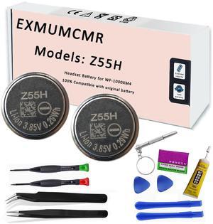 EXMUMCMR 2025 New Upgrades Z55H Battery,Compatible with Sony Headset Battery for WF-1000XM4(2PCS)+with Installation Tools Kit