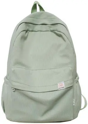 Extolove Cute Aesthetic Backpack Y2K Simple Solid Color Kawaii Backpacks Travel Laptop Backpack (Green)