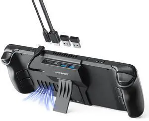 HenHot Steam Deck Dock, 4-Port USB C Hub with HDMI 2.0 4K@60Hz, Dual USB-A 3.0, 100W Max PD-in, Foldable Stand