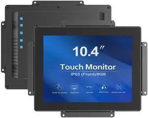 10.4 inch High Brightness 1000 Nits Front Waterproof Industrial Open Frame PCAP Touch Screen LCD Display Monitor 1024x768 Black