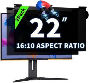 2 Pack Magnetic Hanging Computer Privacy Screen 22 Inch for 16:10 Widescreen Monitor, Removable Privacy Screen Anti Glare Blue Light Computer Screen Privacy Shield, Anti-Scratch 22 in Protector Film