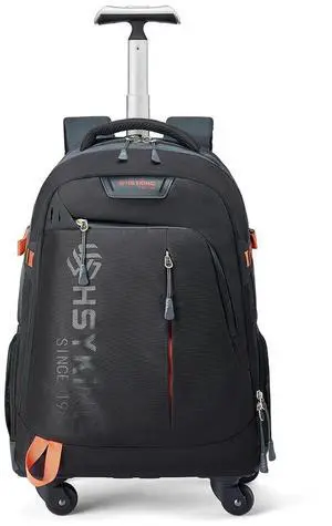 HSYKING 20 Inches Water-resistant Rolling Laptop Backpack Wheeled Backpack for Adult, Business People and Travel Commuter Carry-on Luggage with Spinner Wheels Travel Luggage (Black, 20 Inches)