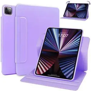 ABEIFAN Rotating Case for iPad Air 6th 11 inch 2024, iPad Pro 11 Inch 4th/3rd/2nd/1st Gen 2022/2021/2020/2018, iPad Air (4th/5th Gen) Case - Multi-Angle View, Smart Auto Sleep/Wake Stand Cover, Purple