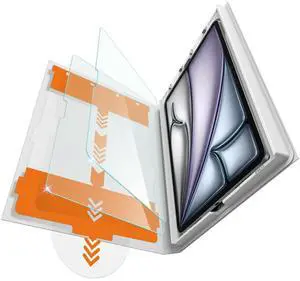 iGluz 2 Pack Screen Protector for iPad Air 13 inch M2 6th Generation(2024 Released) 9H+ Hardness Tempered Glass[12FT Military Grade Shatterproof] Apple Pencil Compatible,Easy Install Box,HD Clear