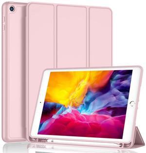 iMieet iPad 9.7 Case (2018/2017 Model, 6th/5th Generation), Smart Cover with Pencil Holder and Soft Baby Skin Silicone Back and Full Body Protection, Auto Wake/Sleep Cover (Pink)