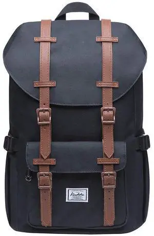 KAUKKO Laptop Outdoor Backpack Traveling Daypack Hiking Rucksack Large Capacity Bag Fits 15.6"(5-7-Black-NEW)