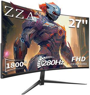 ZZA 27" Curved Gaming Monitor,Up to 280Hz, Full HD 1920x1080, Three Narrow bezels,FreeSync Premium - Ultimate Gaming Experience(No Speakers)