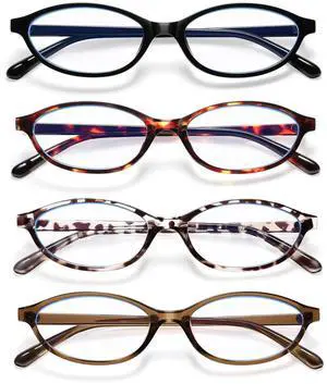 KUGUAOK Retro Oval Blue Light Blocking Glasses for Women 90s Small Cat Eye Eyeglasses Frame Gaming TV Bluelight Glasses