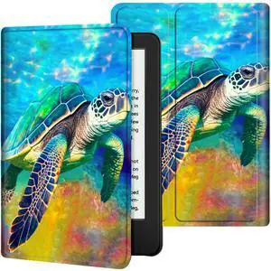 Slim Case for All-New  Fire HD 10 (9th Gen 2019 Release) and Fire HD 10 (7th Gen 2017 Release) Tablet, Smart Standing Cover with Auto Sleep/Wake, Sea Turtles in Ocean