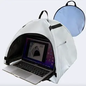 Laptop Sunshade Tent & Bag Portable Case for Working Outside | Anti-Glare | Water Resistant | Heat Reflective | Portable Privacy Screen Hood | Cubicle Shade for Laptop