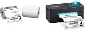 2410BT Portable Bluetooth Shipping Label Printer and 500Pcs 4x6 Roll White Thermal Labels