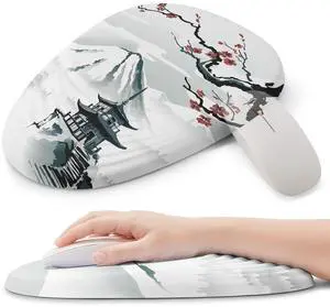ORIENWEEDA Ergonomic Mouse Pad with Wrist Support, Comfortable Entire Memory Foam, Wrist Pain Relief and Anti-Slip PU Base, Mousepad for Various Computers, Laptop PC (12x8x1.2inch, Fujisan Bright)