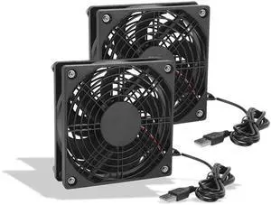 Lazmin112 2pcs 120 mm Computer Case Fan, 5V USB PC Cooler Fan Quiet Cooling Fan, Super Silent Computer Cooling Fan for Desktops