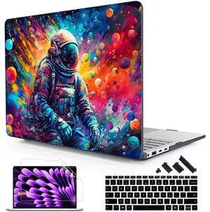 Lepeoac Case for Microsoft Surface Laptop 13.8 inch, 2024 Windows 11 Copilot+ PC, 7th Edition Touchscreen Display, Plastic Hard Shell Case with Keyboard Cover & Screen Protector, Astronaut