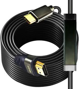 USB C to HDMI Cable 25FT 4K30HZ,Thunderbolt 3/4 to HDMI Cable Compatible with Galaxy S22 /S20, MacBook Pro/Air 2020, iPad Pro 2021/2020, Surface Book 2, XPS 15,iphone15 pro and iphone15pro max