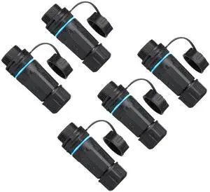 MECCANIXITY Waterproof RJ45 Coupler, Single Head Shielded Female to Female Waterproof IP68 Ethernet Outdoor LAN Cable Connector for Cat6/Cat5e/Cat5, Pack of 5
