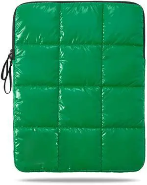 Linpr Puffy Laptop Sleeve 15-16 Inch Green, Waterproof Carrying Case Bag for Women, Fluffy Computer 15.6 HP Case, Compatible with MacBook Pro 16 Inch, MacBook Air M2 M1, Asus/Dell XPS/Lenovo in Cover