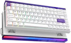 MechLands Aula Hero84 HE Wired Magnetic Gaming Keyboard, Rapid Hall Effect Keyboard with 0.01mm Adjustable Actuation, 8kHz Polling, 5-Layer Sound Dampening, RGB Lightbox & Backlit (White Purple)