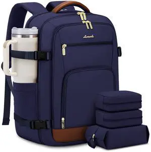 LOVEVOOK Travel Backpack For Women Flight Approved, 50L Large Carry On Backpack, Personal Item Travel Bag for Airplanes, Business 18 Inch Laptop Backpack, Weekender Overnight Daypack, With 3 Cubes