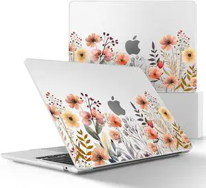 May Chen for MacBook Air M4 M3 M2 13.6 inch Case 2025 2024 2023 2022 Release, Models: A3240 A3113 A2681, Flexible Plastic Case for M4 13.6" Laptop, Hard Shell with Keyboard Cover, Watercolor Flowers