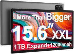 MESWAO 15.6 Inch Tablet 2025 Android 14 Large Tablets Upgraded FHD IPS Display, Helio G99 Octa-Core CPU, 6GB RAM+128GB+1TB Expandable, Wi-Fi 5, 12000mAh All-Day Battery Life, 5MP+32MP Dual Camera