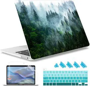 May Chen Compatible with MacBook Pro 13 inch Case 2022 2021 2020 Release Models A2338 M2 M1 A2251 A2289, Plastic Hard Shell Case for MacBook Pro 13 inch with Touch Bar Fits Touch ID, Forest