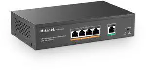 MokerLink 5 Port Gigabit POE Switch, with 4 POE+ Ports 1000Mbps, 78W IEEE802.3af/at, Unmanaged Plug and Play, Sturdy Metal Fanless