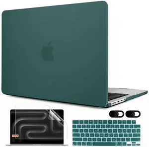 MEEgoodo for M4 MacBook Pro 16 inch Case 2024 2023 2021 (Fit Model A3403/A3186/A2991/A2780/A2485) M3 M2 M1 Pro/Max with Touch ID, Laptop Hard Shell Case with Keyboard & Webcam Cover, Matte Teal