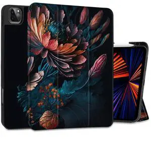 MEEgoodo iPad Pro 11 inch Case, Tablet Cover for iPad Pro 4th/3rd/2nd/1st Gen, Bunch Flowers