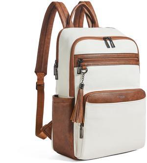 Mroede Laptop Backpack for Women 15.6 inch Laptop Leather Backpack Fashion Computer Backpacks for Work Travel College