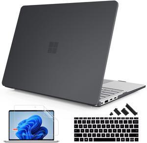 Mektron Matte Case for 13.8" Microsoft Surface Laptop 7 2024 Surface Laptop 13.8 Inch Cover Fits Model 2036, Keyboard Cover +Screen Protector +Dust Plugs, Matte Black