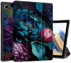 MEEgoodo Case for Samsung Galaxy Tab A8 10.5 inch Case 2022 Model (SM-X200/X205/X207), Smart Tablet Cover with Trifold Stand + Soft TPU Back Shell + Auto Wake/Sleep, Beautiful Fantasy Flower