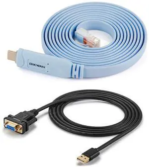OIKWAN 6ft USB Type C to RJ45 Serial Adapter and USB Serial Adapter with FTDI Chipset,USB 2.0 to Female DB9 Serial Cable