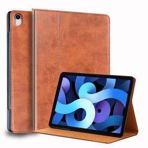 NANRUIL for Ipad Case Air 7th/6th Gen 11-inch M2/M3 2025/2024 and Ipad Air 5th/4th Gen 10.9-inch 2022/2020 Genuine Leather Cover Protective Shell,Auto Wake/Sleep.Brown