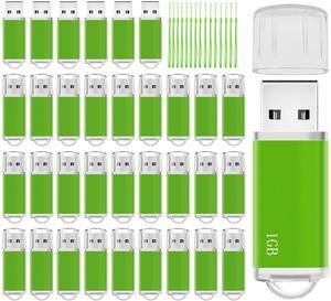 Nicepicten 1GB Flash Drive 50 Pack, USB 2.0 Thumb Drives Bulk Memory Sticks 1GB Fat USB Flash Drives Bulk Jump Drives Multipack with Lanyard (Green 50 Packs 1 GB)