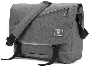 OIWAS Messenger Bag for Men/Women Travel Satchel Bag Canvas Crossbody Bag Small 14 Inch Laptop Shoulder Bags Work Computer Briefcase Grey