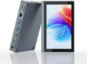 Mini PC Win 11 Pro, Celeron N5095 Windows Tablet with Fan,8GB DDR4, 128GB ROM, EMMC 4K60Hz Mini Desktop with Screen, Micro PC 4K 60Hz Triple Display, Mini Gaming Computer WiFi 5 BT 5.2 (8+128GB)