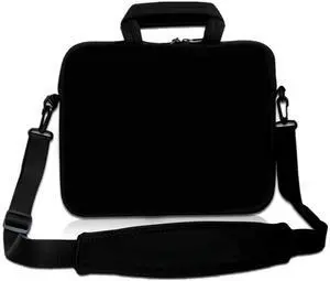 RICHEN 14 15 15.4 15.6 inch Laptop Shoulder Bag Messenger Bag Notebook Handle Sleeve Neoprene Carrying Case with Accessories Pocket (14-15.6 inch, Pure Black)
